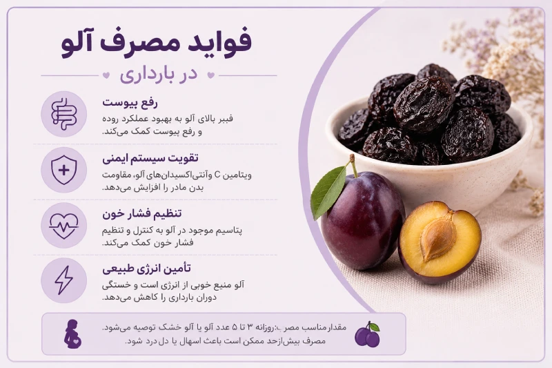 فواید مصرف آلو در بارداری