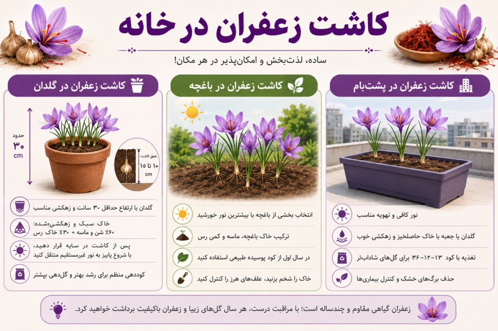 Methods of planting saffron at home