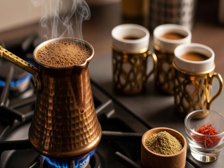 طرز تهیه قهوه زعفرانی در منزل