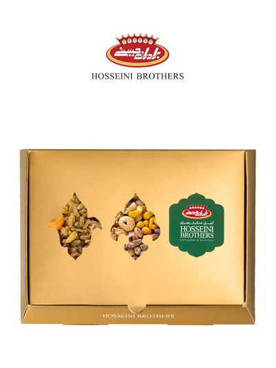 آجیل شیرین جعبه کادویی طلایی بزرگ