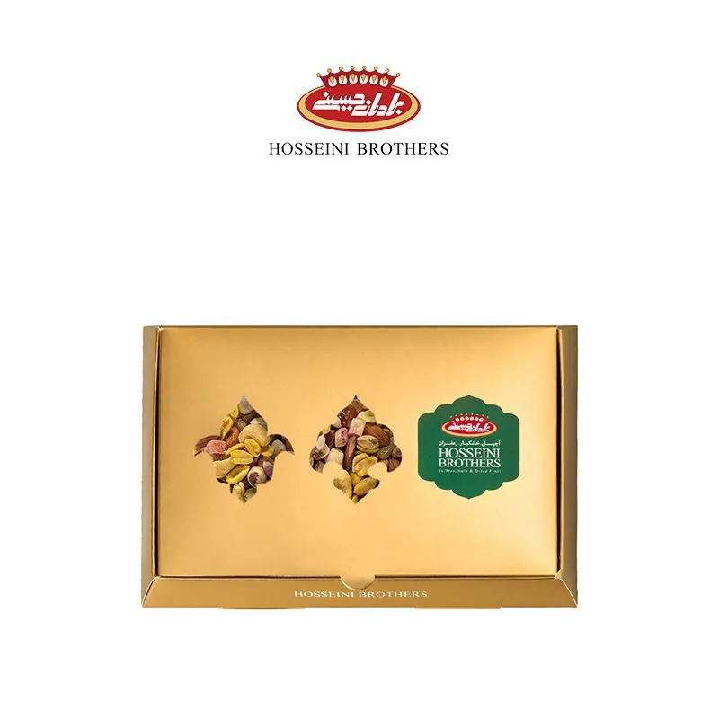 آجیل مغز جعبه کادویی طلایی متوسط